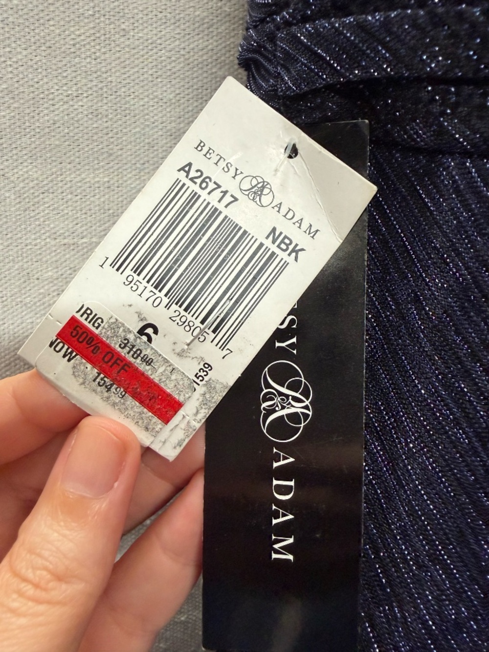 NWT Betsy & Adam Flock Floral Metallic Crinkle Gown - size 6 - Picture 7 of 8